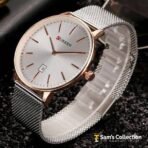 Curren M8302 Watch Silver Chain With Date - Image 3